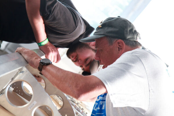 Give Flight Waiex wings being build in the EAA tent during AirVenture 2015.