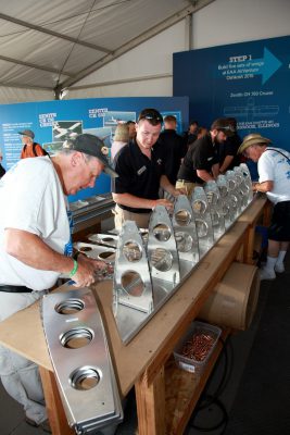Give Flight Waiex wings being build in the EAA tent during AirVenture 2015.