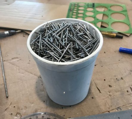 A coffee cup full of rivet mandrels: that's not many rivets to finish an aircraft kit, but with the SubSonex Quick Build Kit, that's all that was required to complete the aircraft!