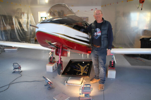 Paul Dye with his pride and joy after the long paint process was completed.